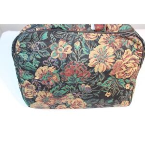 Ted Lapidus Womens Vintage Floral Tapestry Travel Duffle Bag Weekender Carry On